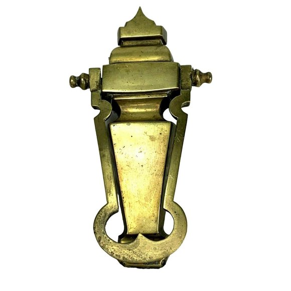 Vintage Brass Door Knocker Key Shaped Architectural Corbel MCM - Picture 1 of 5